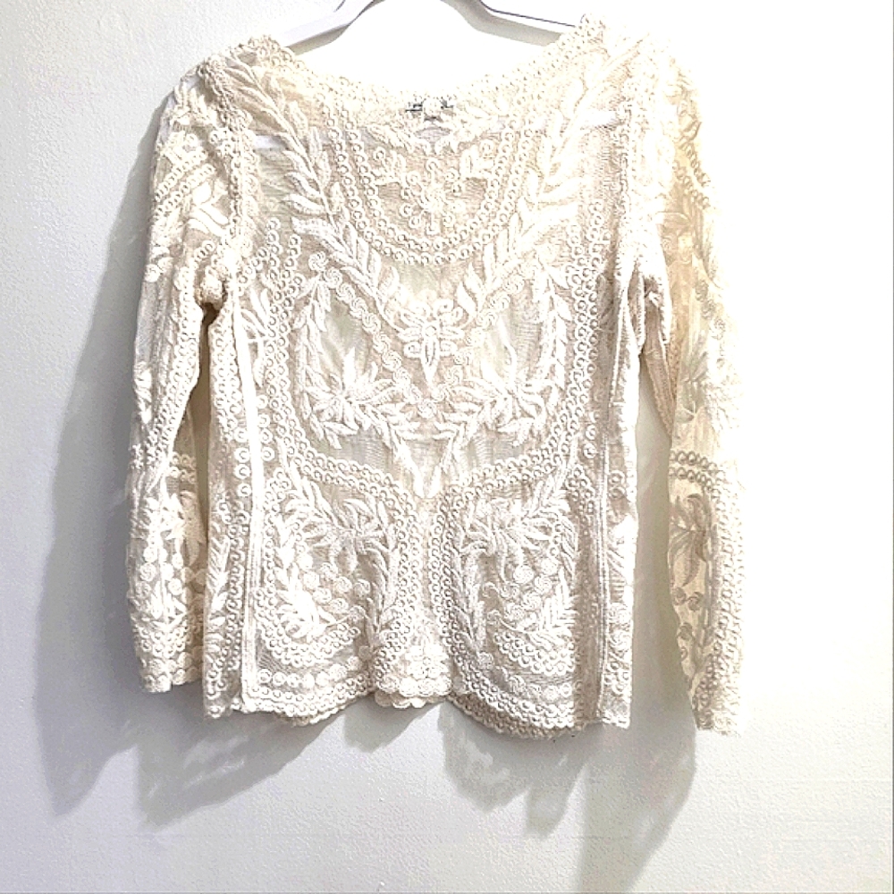 Express Cream Lace Women's Top size XS - Picture 12 of 13